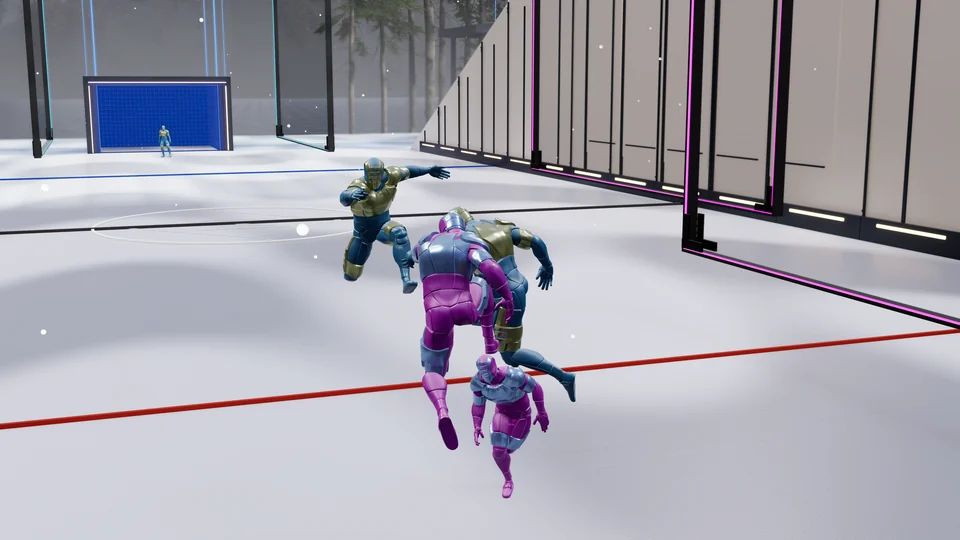 Nastics: player collision, snow weather at dusk