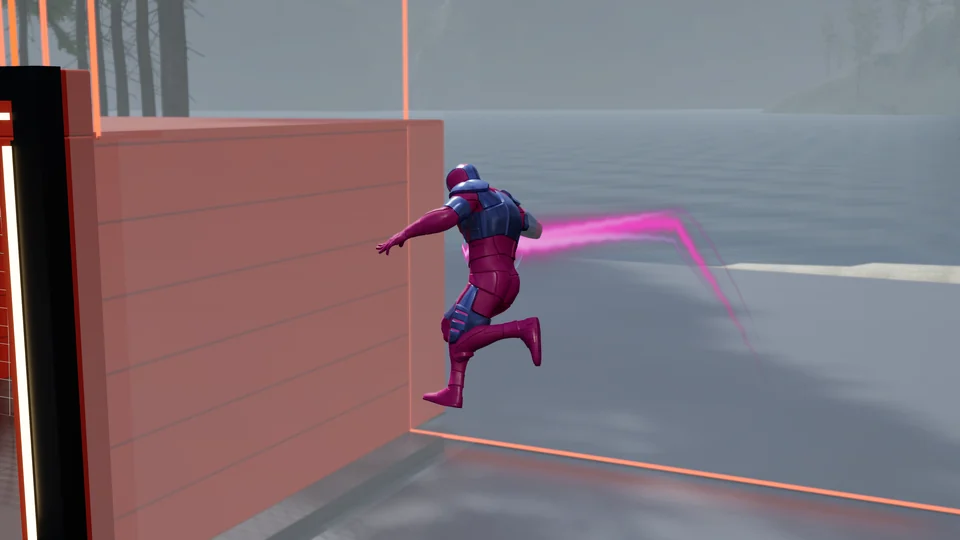 Nastics: wall run, fog weather at afternoon
